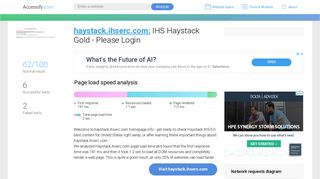 
                            7. Access haystack.ihserc.com. IHS Haystack Gold - Please Login