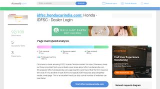
                            3. Access idfsc.hondacarindia.com. Honda - IDFSC - Dealer Login