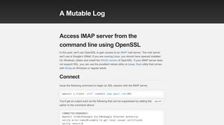 
                            7. Access IMAP server from the command line using OpenSSL | A ...