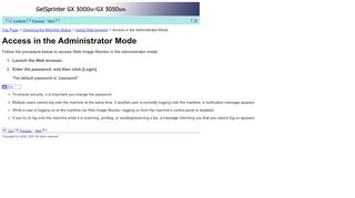 
                            8. Access in the Administrator Mode
