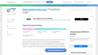 
                            3. Access leave.aptaracorp.com. TimeWatch Login