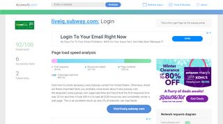 
                            3. Access liveiq.subway.com. Login