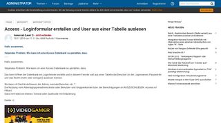 
                            6. Access Loginformular erstellen und User aus einer Tabelle auslesen ...