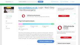 
                            13. Access lpsn.war2glory.co.uk. Login - War2 Glory - free Browsergame