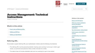 
                            4. Access Management: Technical Instructions – JSTOR Support Home