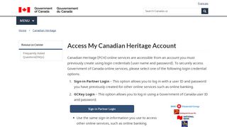 
                            13. Access My Canadian Heritage Account