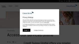 
                            13. Access our services online - Credit Suisse