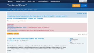 
                            1. Access Password Protected Folders Via Joomla? - Joomla! Forum ...