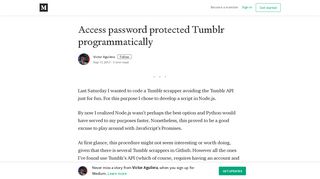 
                            9. Access password protected Tumblr programmatically – Victor Aguilera ...