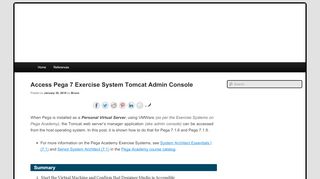 
                            4. Access Pega 7 Exercise System Tomcat Admin Console - Pega ...