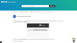 
                            7. Access policy and Login history - Whisbi Help Center