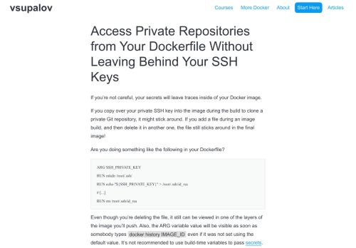 
                            13. Access Private Repositories from Your Dockerfile Without Leaving ...