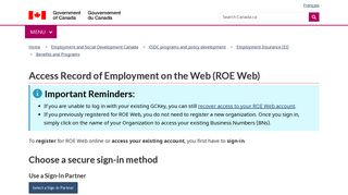 
                            12. Access Record of Employment on the Web (ROE Web) - Canada.ca