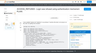 
                            2. ACCESS_REFUSED - Login was refused using authentication mechanism ...