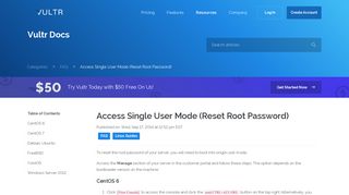 
                            11. Access Single User Mode (Reset Root Password) - Vultr.com