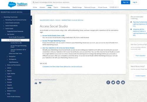 
                            5. Access Social Studio - Salesforce Help