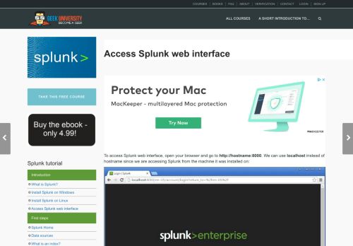 
                            12. Access Splunk web interface | Splunk - Geek University