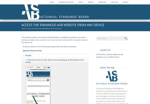 
                            11. Access the Enhanced ASB Website From Any Device - Actuarial ...