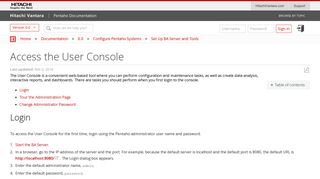 
                            12. Access the User Console - Pentaho Documentation
