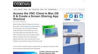 
                            4. Access the VNC Client in Mac OS X & Create a Screen Sharing App ...