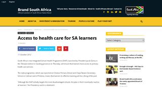 
                            10. Access to health care for SA learners - Brand South Africa