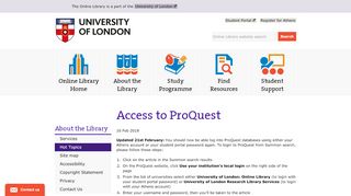 
                            7. Access to ProQuest | The Online Library