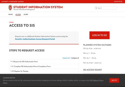 
                            4. Access to SIS – Student Information System – UW–Madison