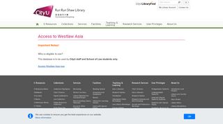 
                            6. Access to Westlaw Asia - Run Run Shaw Library - City University of ...