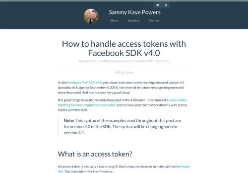 
                            10. Access token handling best practices in Facebook PHP SDK v4.0 ...