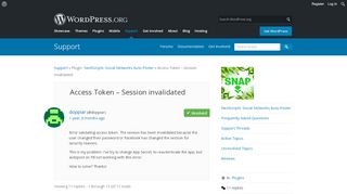 
                            13. Access Token – Session invalidated | WordPress.org