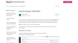 
                            5. Access VWO API
