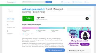 
                            2. Access webmail.gamesurf.it. Tiscali Managed Webmail - Login Page