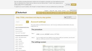 
                            4. Access your account settings - in brief | BullionVault