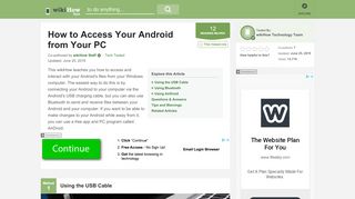 
                            8. Access Your Android from Your PC - wikihow.tech