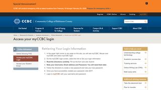 
                            3. Access your CCBC login