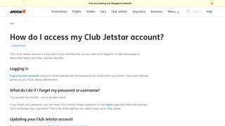 
                            4. Access your Club Jetstar account | Jetstar