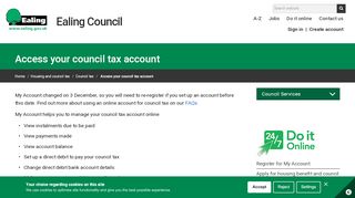 
                            5. Access your council tax account - Ealing Council