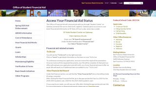 
                            10. Access Your Financial Aid Status | Office of ... - SFSU Financial Aid