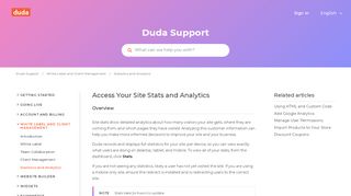 
                            8. Access your site stats and analytics – Duda Support