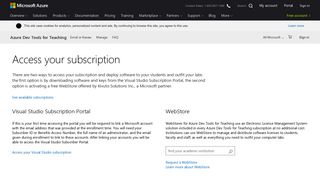 
                            1. Access Your Subscription to Deploy Software for Students - Microsoft