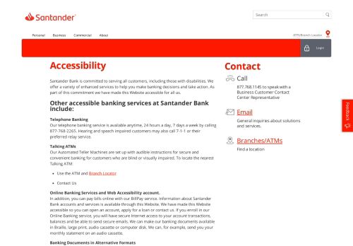 
                            10. Accessibility - Santander Bank