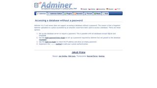 
                            5. Accessing a database without a password - Adminer