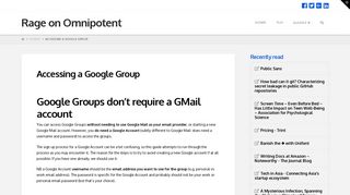 
                            3. Accessing a Google Group | Rage on Omnipotent