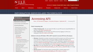 
                            1. Accessing AFS - Information Services & Technology - NJIT