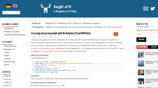 
                            1. Accessing and parsing emails with the Raspberry Pi and IMAPclient ...