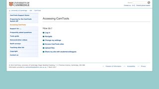 
                            1. Accessing CamTools: CamTools: University of Cambridge: CamTools