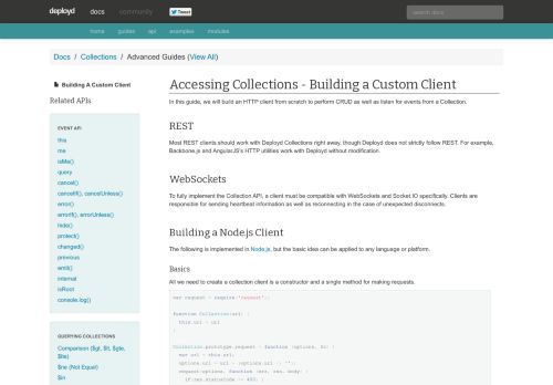 
                            4. Accessing Collections - Building a Custom Client - deployd