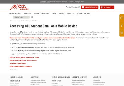 
                            3. Accessing CTU Student Email on a Mobile Device | CTU