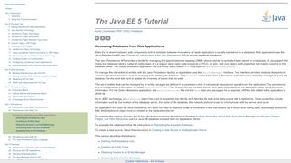 
                            1. Accessing Databases from Web Applications - The Java EE 5 Tutorial