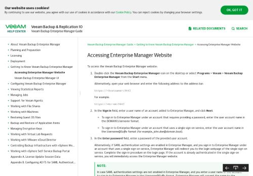 
                            4. Accessing Enterprise Manager Website - Veeam Backup Enterprise ...